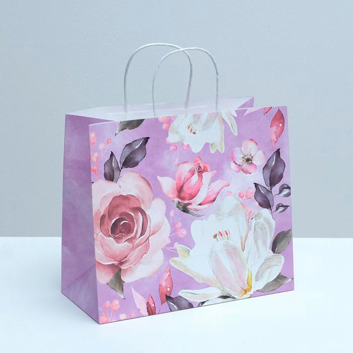 Пакет подарочный крафтовый "love" 32*28*15 см (1/200) "дарите счастье" 4753244