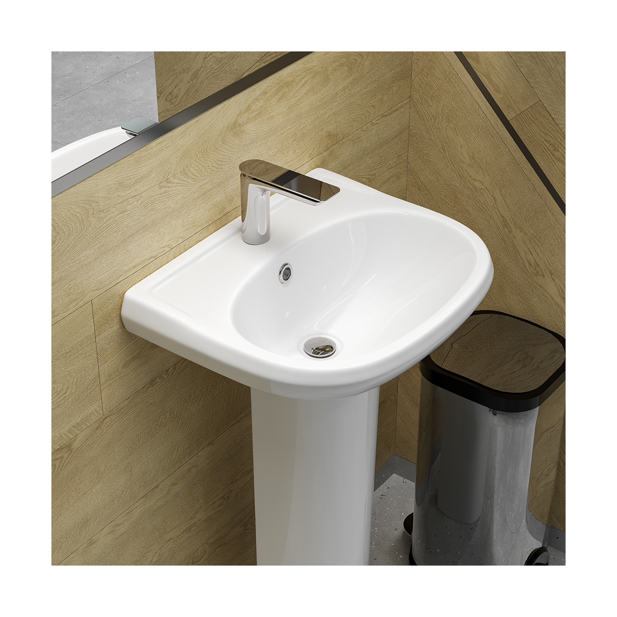 Раковина "комфорт" уп белая "sanita" wb.pd/comfort/50-c/wht.g/s1