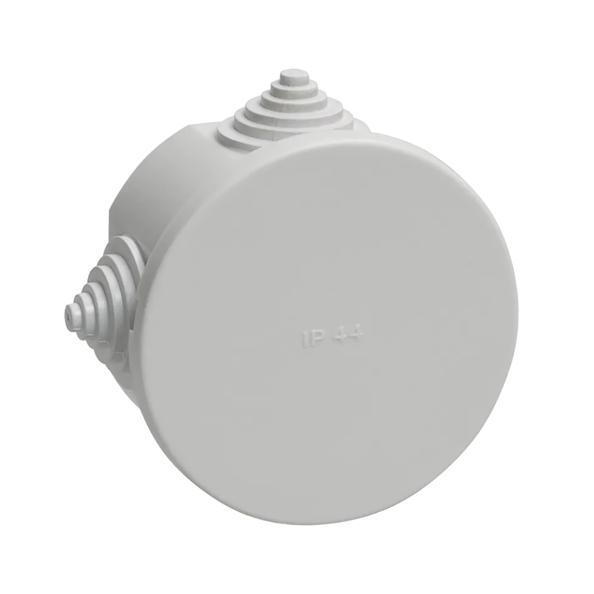 Коробка распаячная открыт. уст. км41237 d75*40 мм, ip44, св.серая (4 гермоввода) (1/60) "iek"