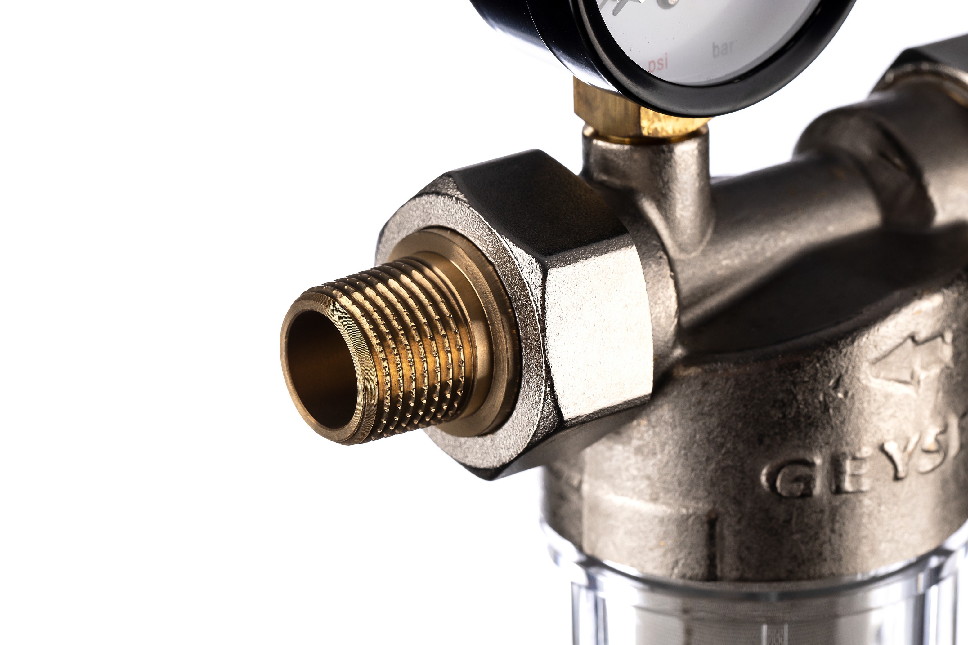 Фильтр магистральный промывной Гейзер Бастион 112 1/2" для ХВС с манометром