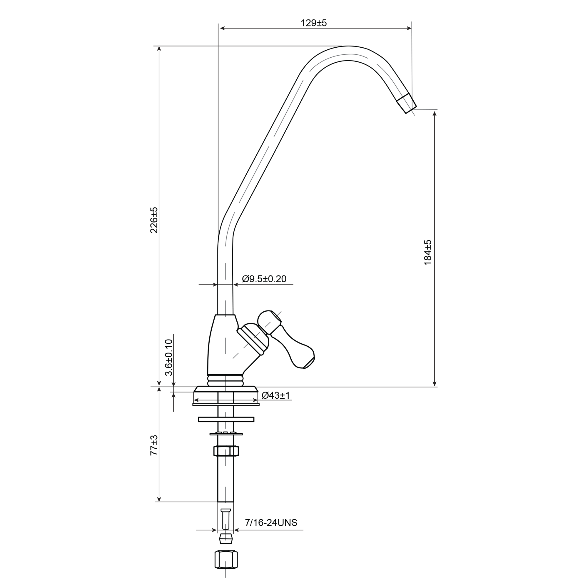 Кран для чистой воды исполнение 3 ГЕЙЗЕР