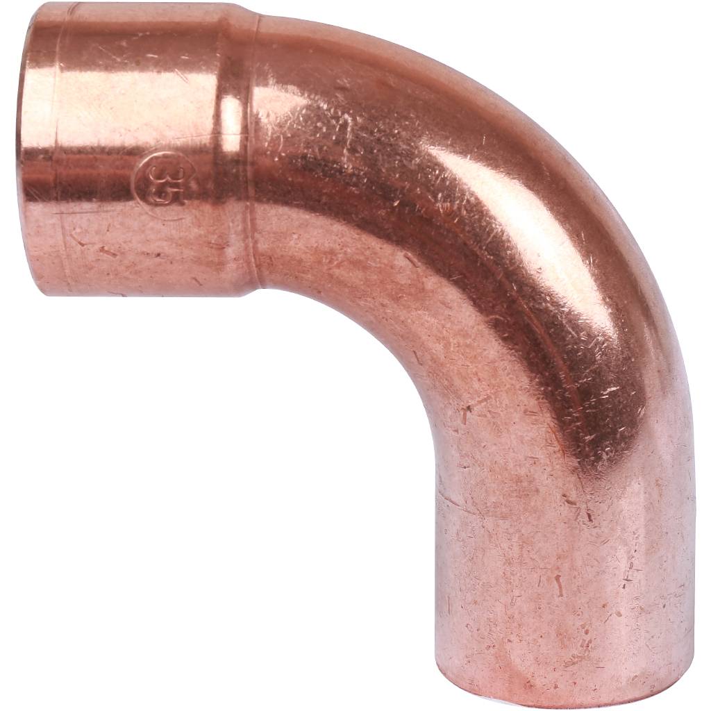 Отвод однораструбный 35 мм / 90° под пайку медный SANHA 15001A35