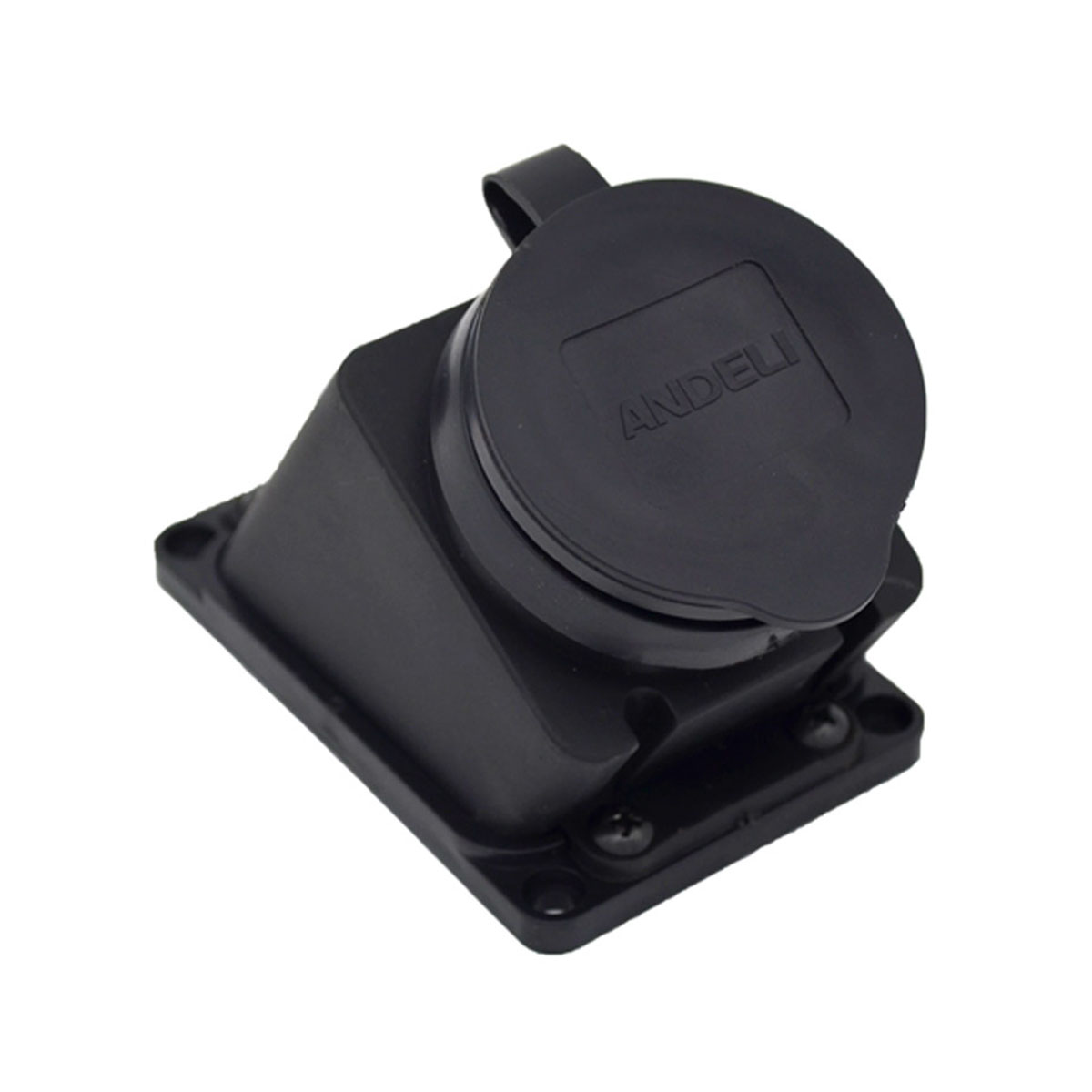 Розетка наклонная с заглушкой am-k08 2p+pe 16a ip44 (1/25) "andeli"