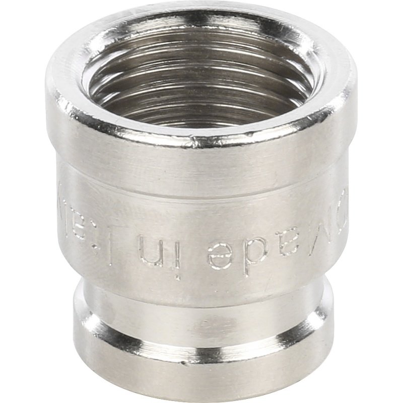 Муфта резьбовая переходная 1/2" x 3/8" ВР никель STOUT