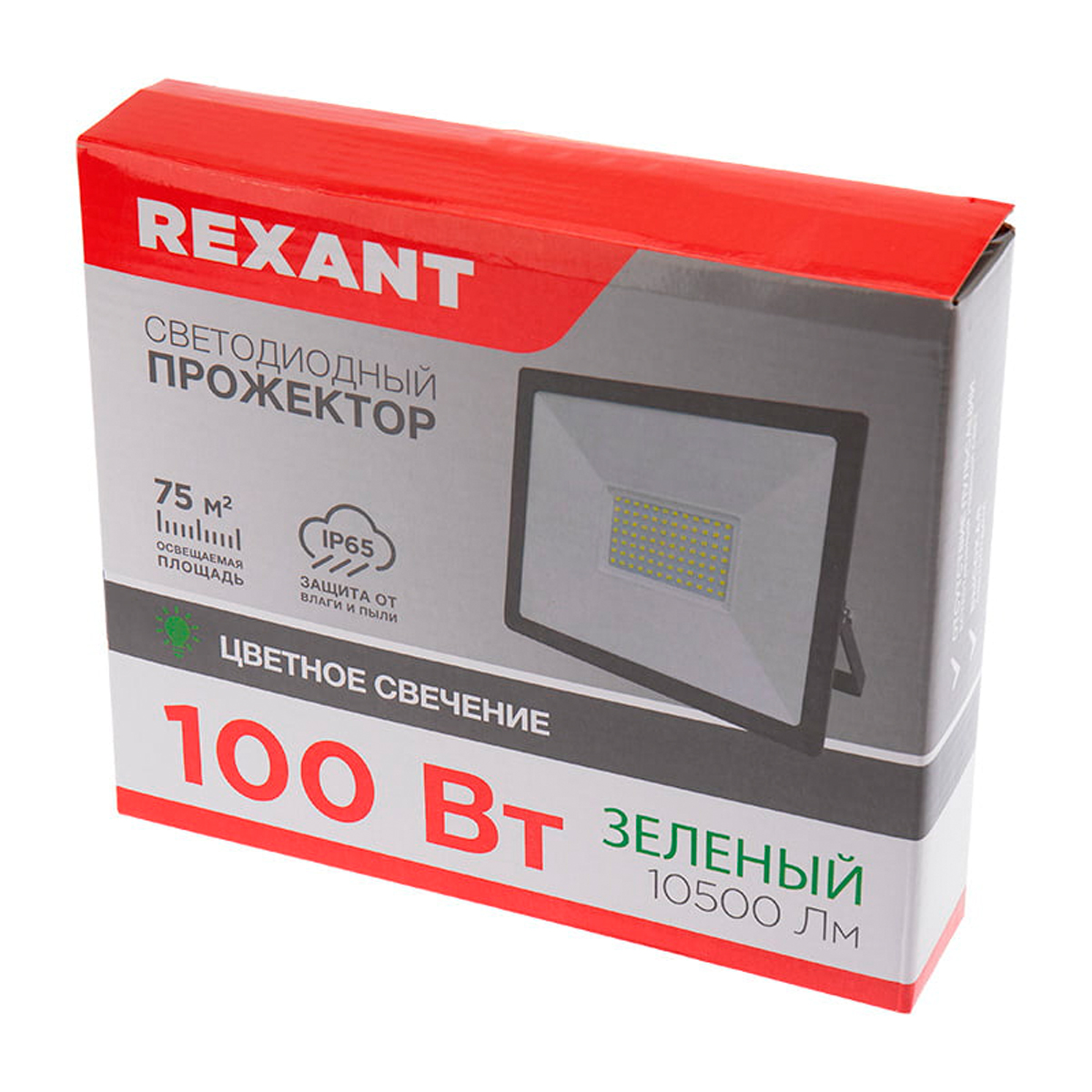 Прожектор светодиодный 100 вт зеленый свет (1/12) "rexant" 605-018