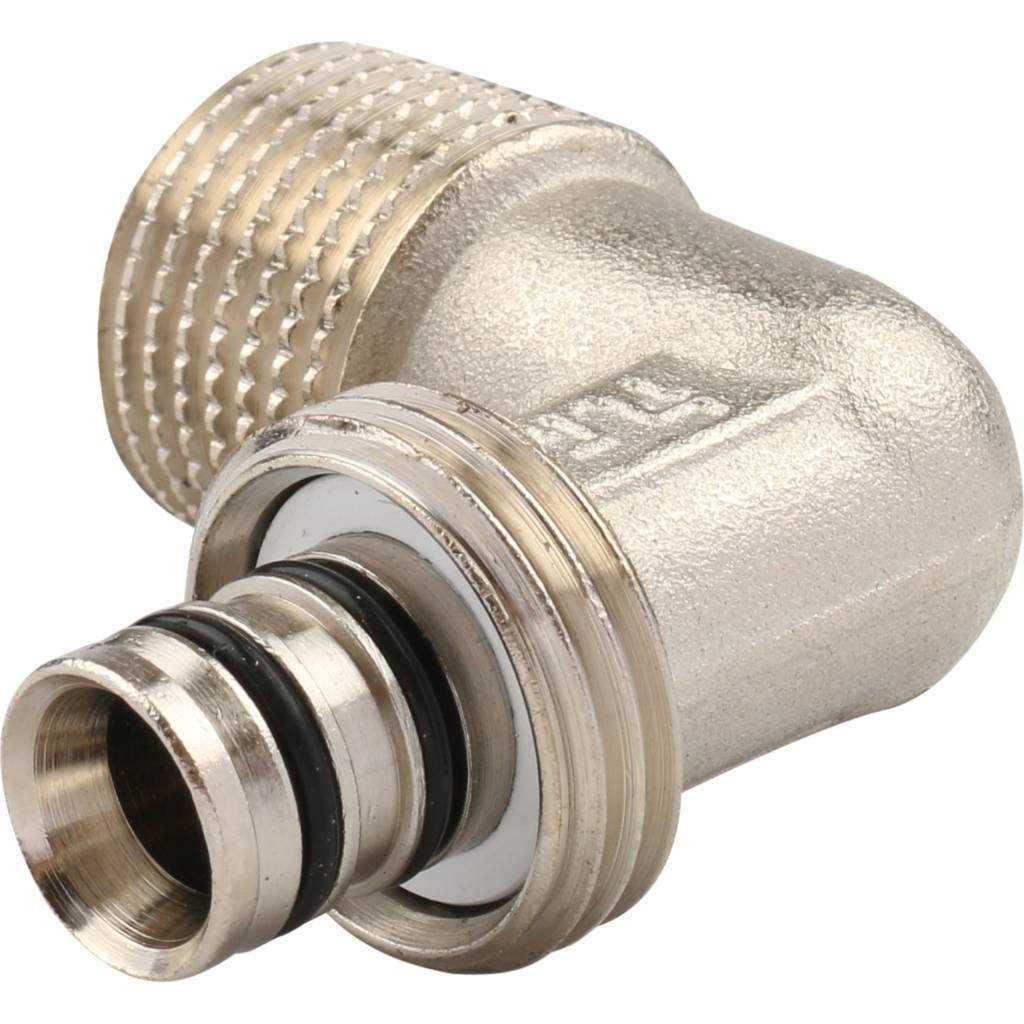 Угол переходной 16 х 1/2'' НР обжимной TIEMME для металлопластиковых труб