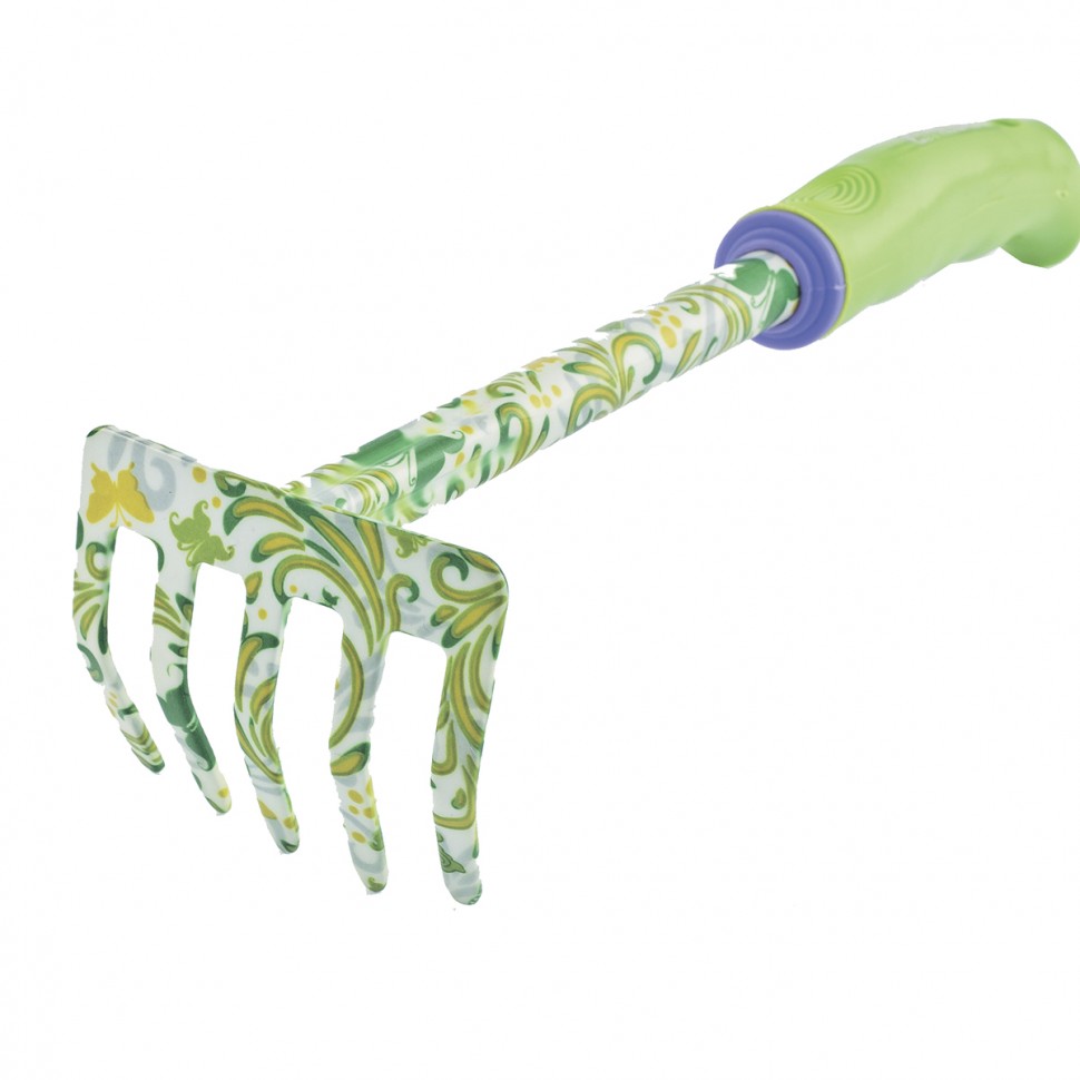 Грабли 5 - зубые, 85 х 310 мм, стальные, пластиковая рукоятка, Flower Green, Palisad (62039)