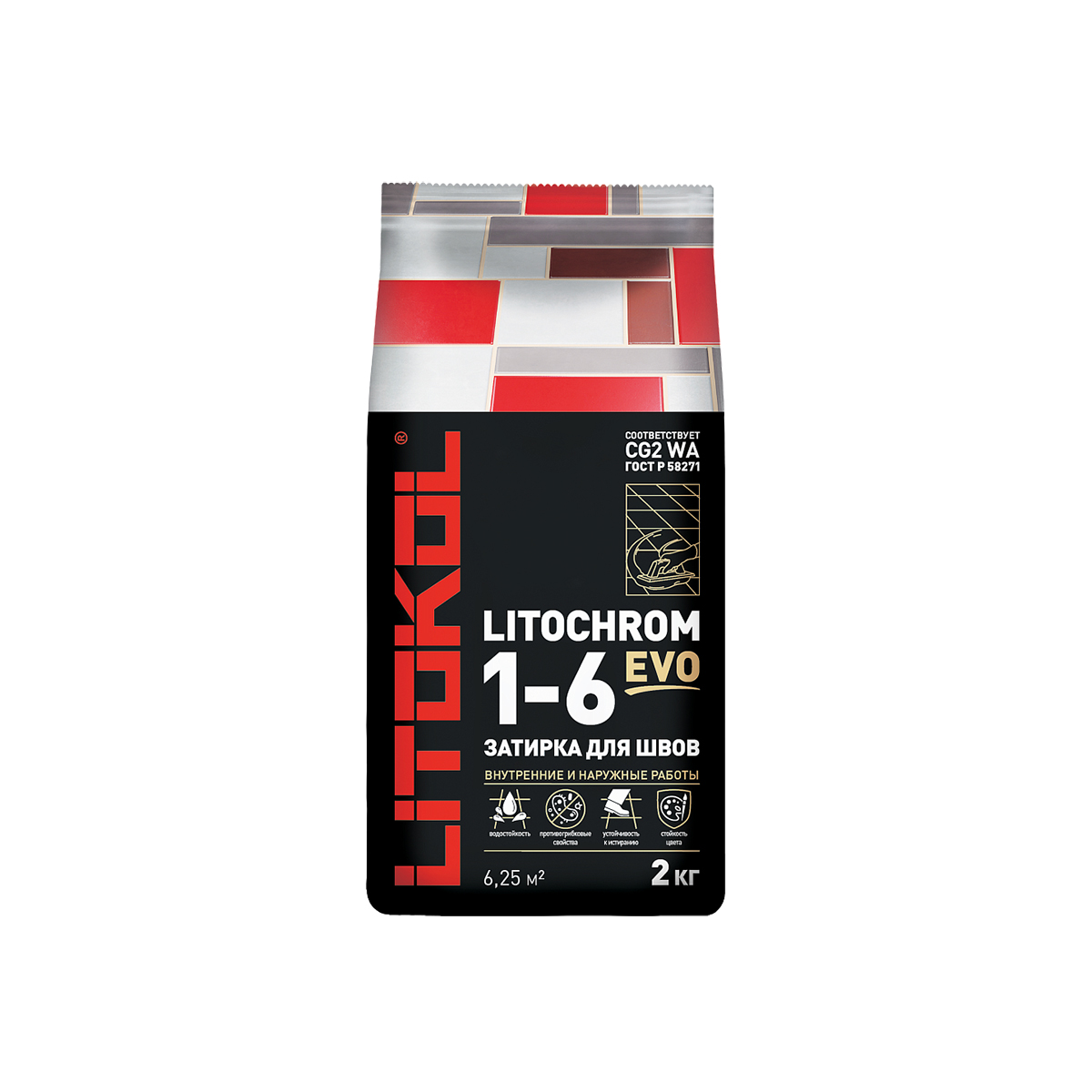 Затирка "litochrom 1-6 evo" le.230 багамы, 2 кг (1/15) litokol