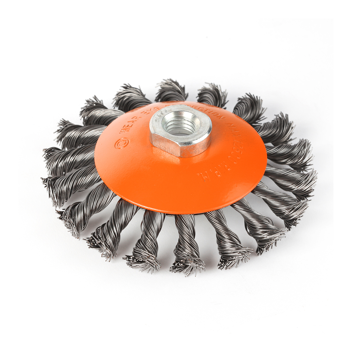 Щетка для ушм "тарелка" 115 мм  м14, витая провол. (1/10) "patriot" 813010010