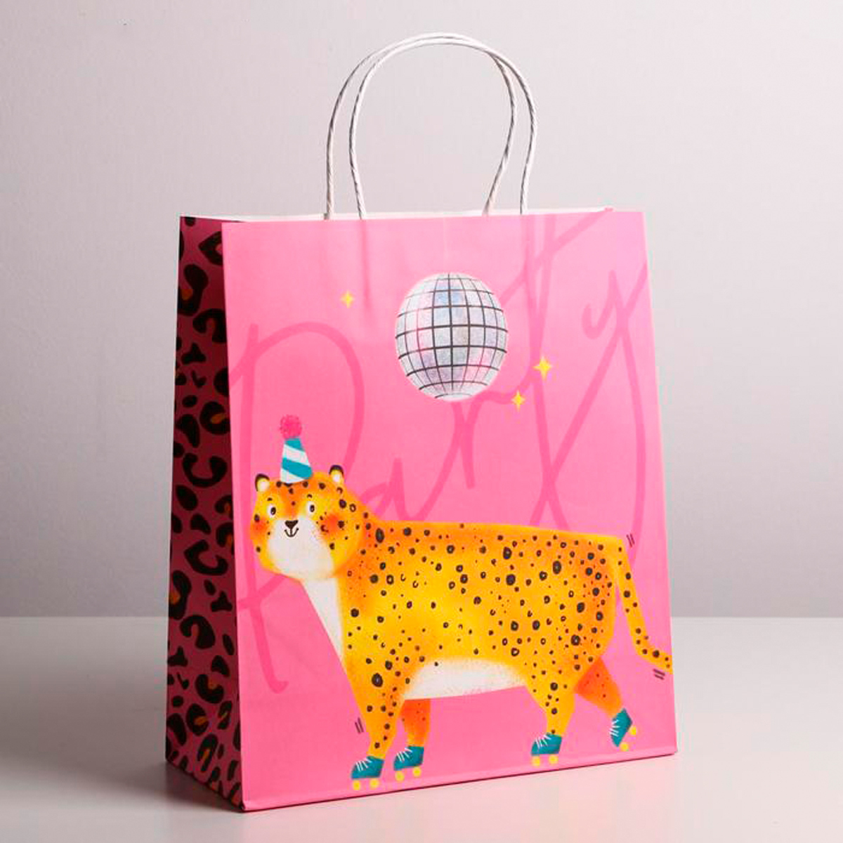 Пакет подарочный крафтовый "party" 26*30*11,5 см (1/6/240) "дарите счастье" 4783321