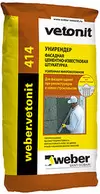 weber.vetonit 414 / Вэбер Ветонит 414 штукатурка известково-цементная с микроволокном, серая (25кг)