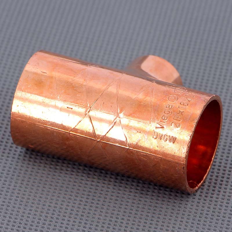 Тройник переходной под пайку 28 х 18 х 28 мм VIEGA медный