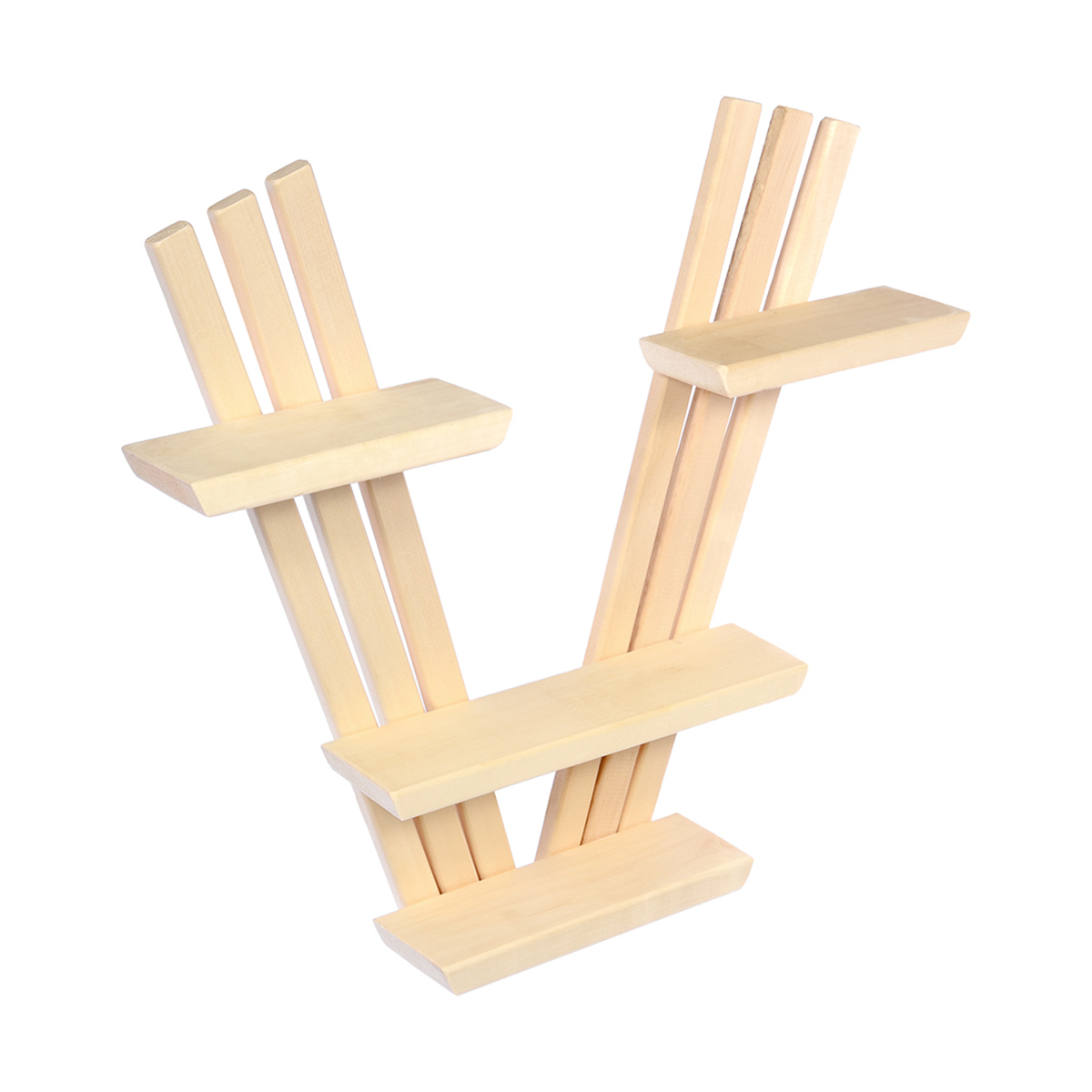 Полка настенная 3-х ярусная, v-образная 67*50*10 см, липа (1/6) "банные штучки" 3670