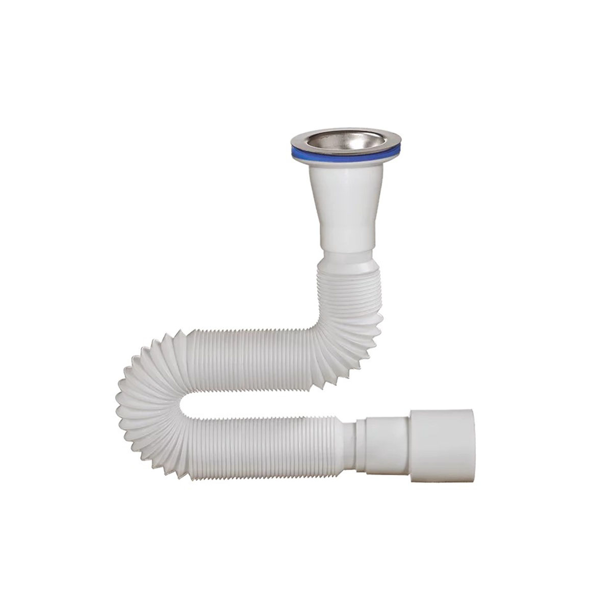 Сифон гофр. литой выпуск нерж. 63 х 40/50 мм, 1400 мм (1/50) "orio" а-6314