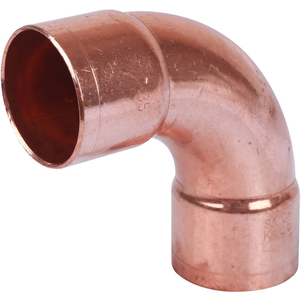 Отвод двухраструбный 35 мм / 90° под пайку медный SANHA 15002A35
