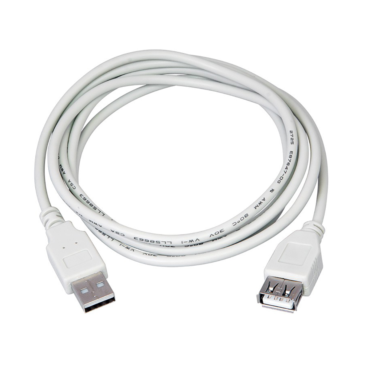 Кабель usb 3 м пвх (штекер-гнездо) серый (1/10/200) "rexant" 18-1116