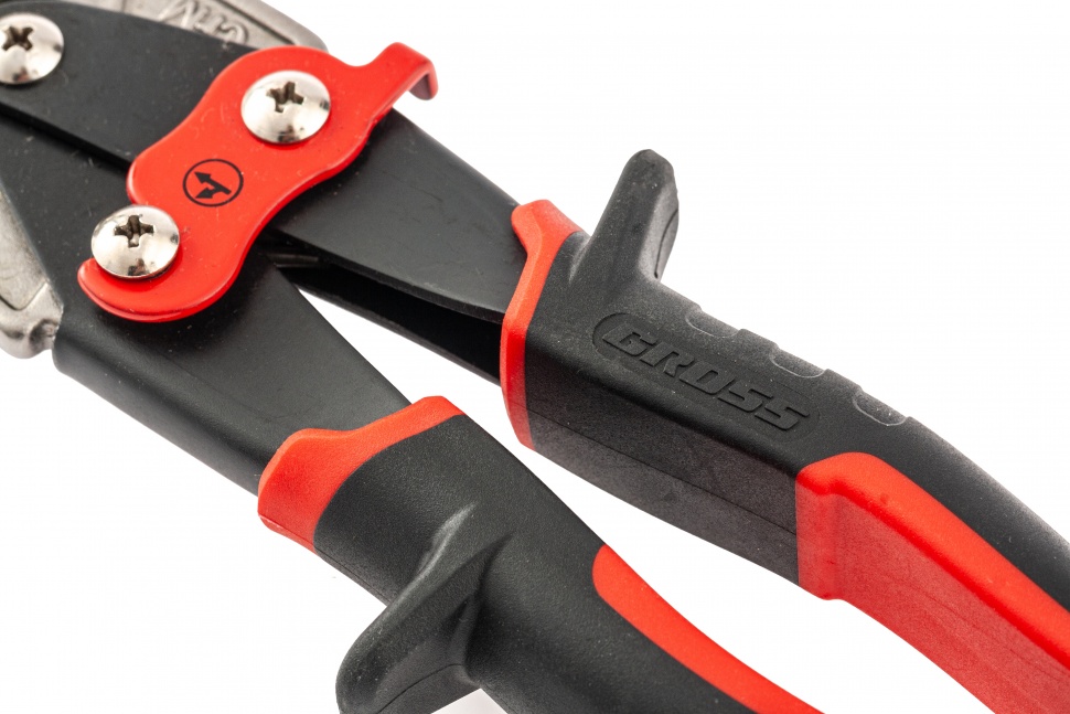 Ножницы по металлу "Piranha", 270 мм, прямой и левый проходной рез, сталь СrMo, двухкомпонентные рукоятки Gross (78331)