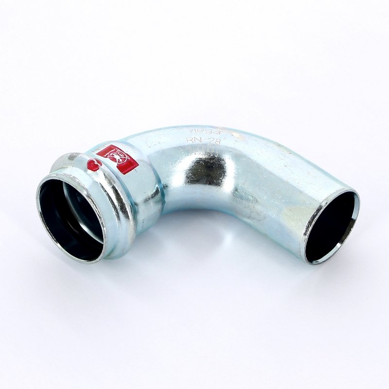 Угол пресс однораструбный 90°28 оцинкованная сталь Prestabo VIEGA