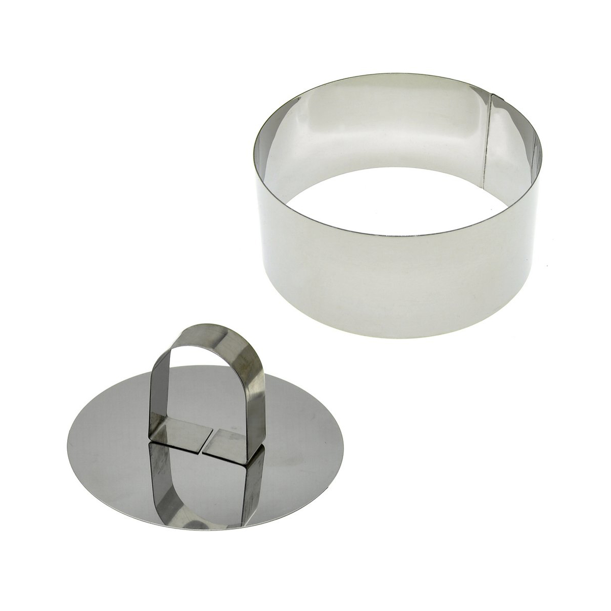 Форма кулинарная "круг" нержав. d=10 см, h=4,5 см с крышкой-прессом (1/12/144) "мультидом" an8-2