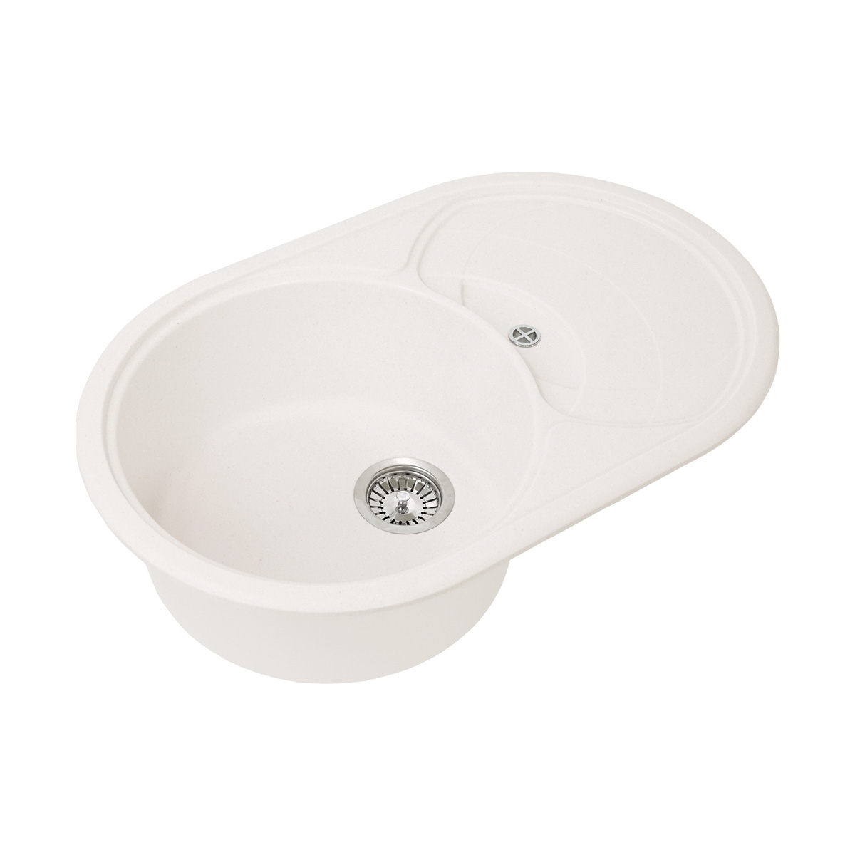 Мойка для кухни врезная искуств. камень gs-18s-331 с крылом 720*490 мм белая "granstones"