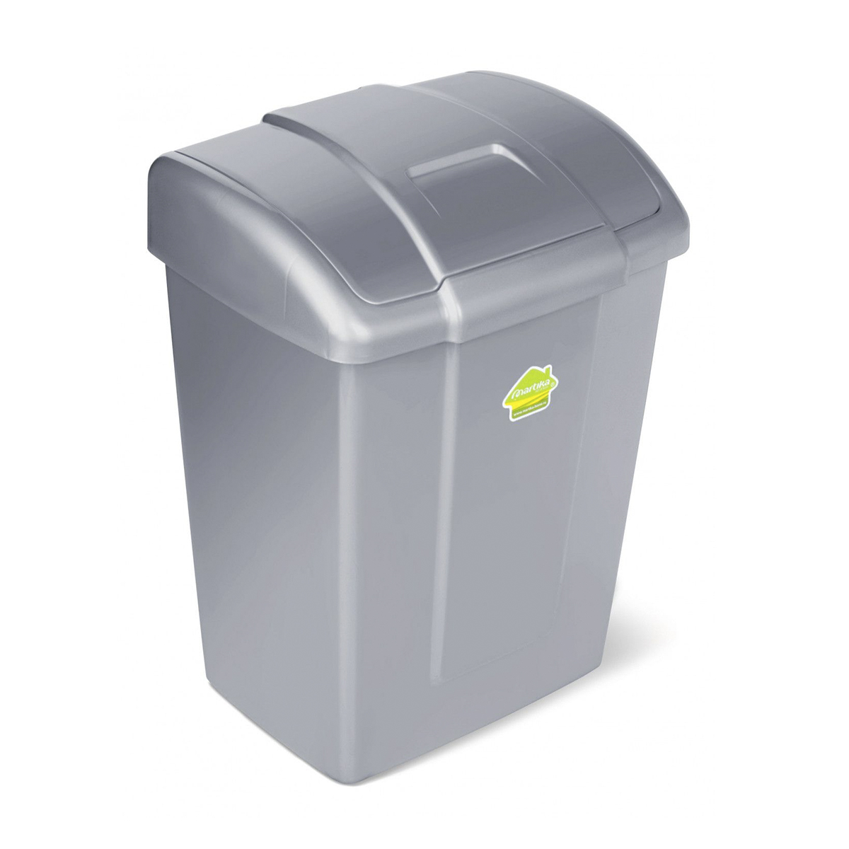 Контейнер для мусора 13 л "форте" (серебристый) (1/10) "мартика" с341срб