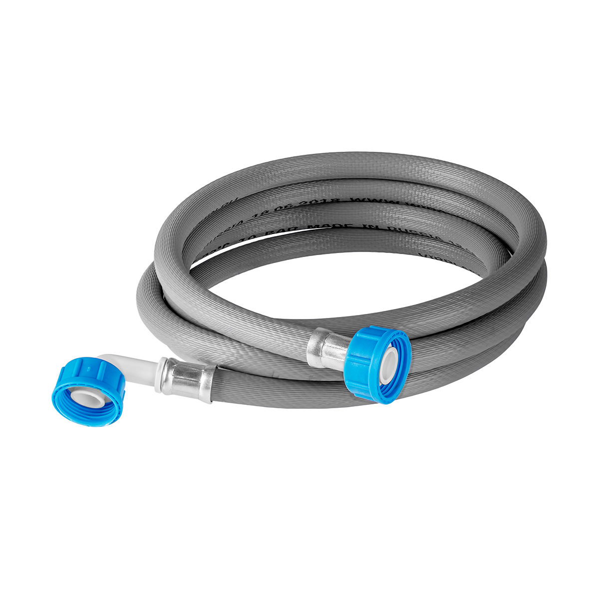 Шланг наливной для стир. машины 2,5 м гайка-гайка угловой (1/30) "вирпласт"