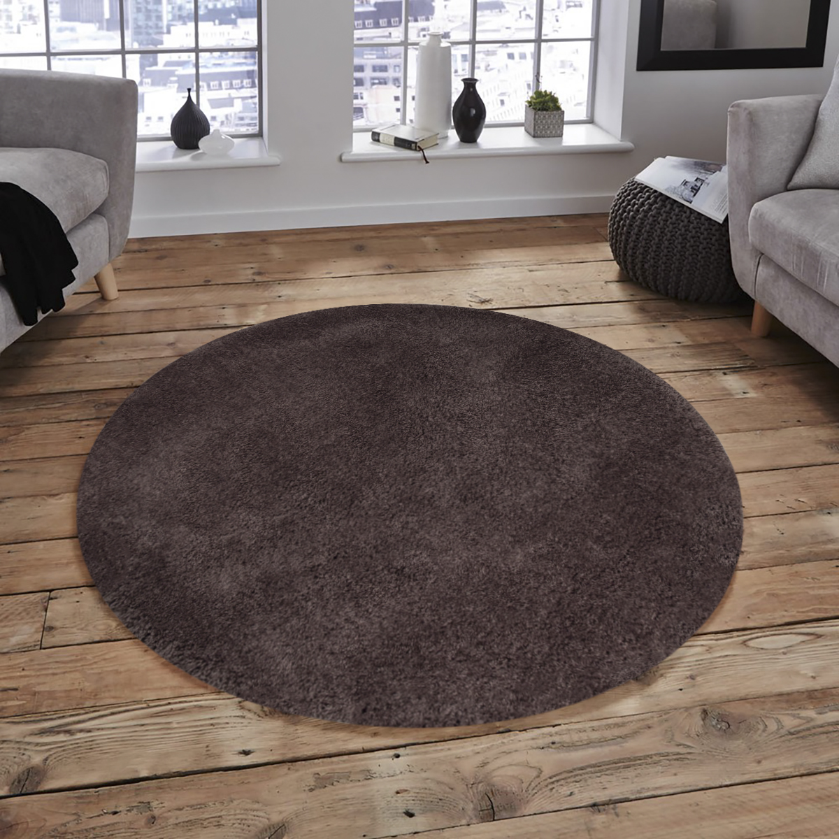 Ковер шегги "dolce vita" круглый d=0,8 м o 01bbb (1) "синтелон"