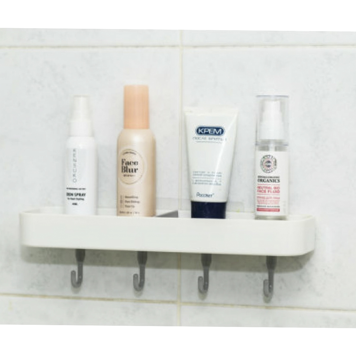 Полка для ванной "escape" 28 см с крючками, пласт. (1/48) "swensa" brw-88001