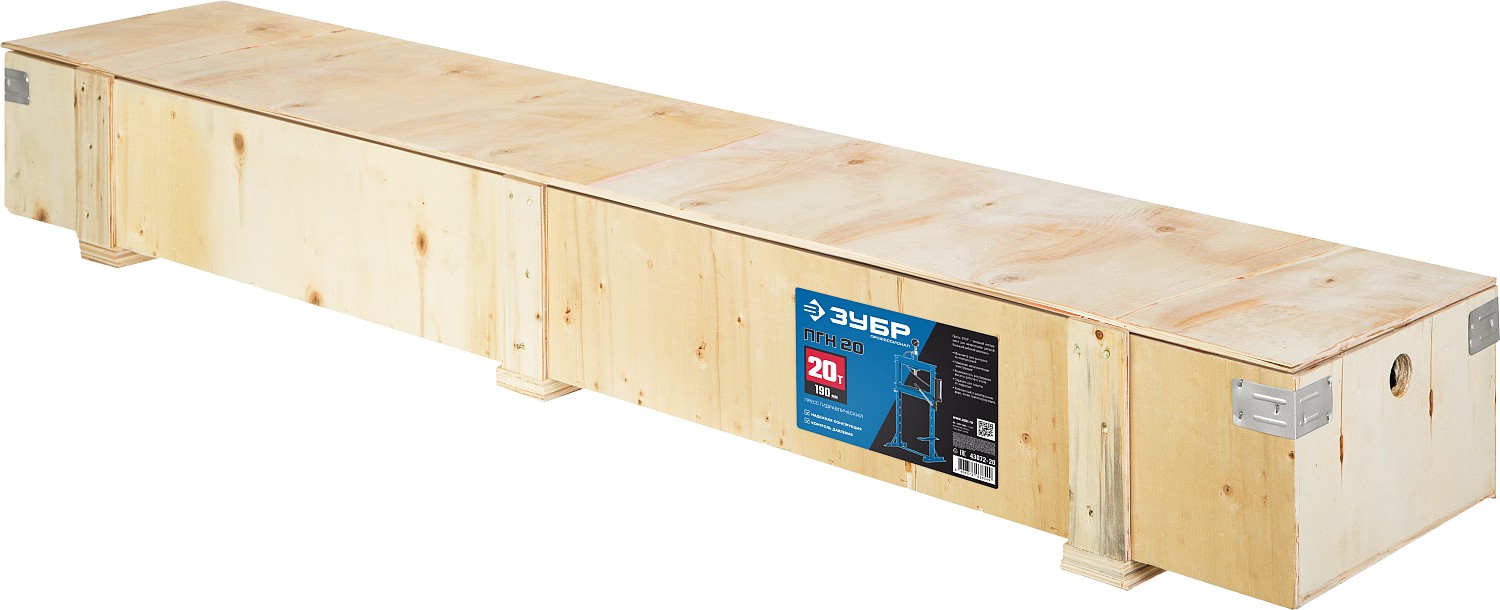 ЗУБР ПГН-20, 20 т, гидравлический пресс с гидронасосом и манометром, Профессионал (43072-20)