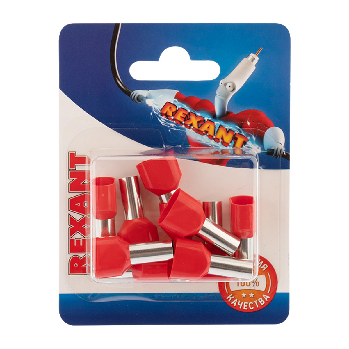 Наконечники штыревые втулочные изолир. ншви(2) 10-14 упак. 10 шт (красные) (1/10) "rexant" 06-0413-a