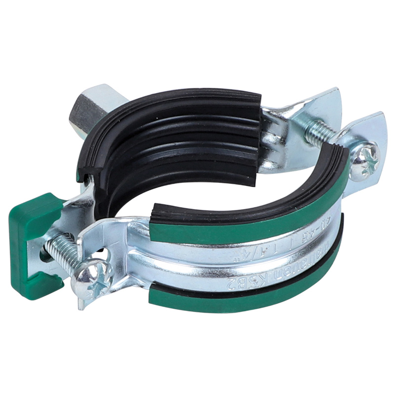 Хомут для труб Walraven KSB2 М8/М10 1"1/2 ( ⌀ 48-52 мм) шумопоглощающий, EPDM, быстрый замок