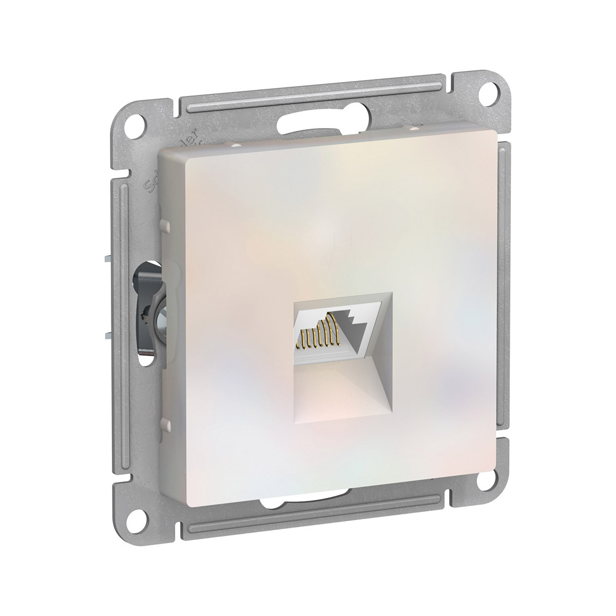 Розетка компьютерная "atlasdesign" 1 местн. rj45 (механизм) жемчуг (1/10/60) "schneider"