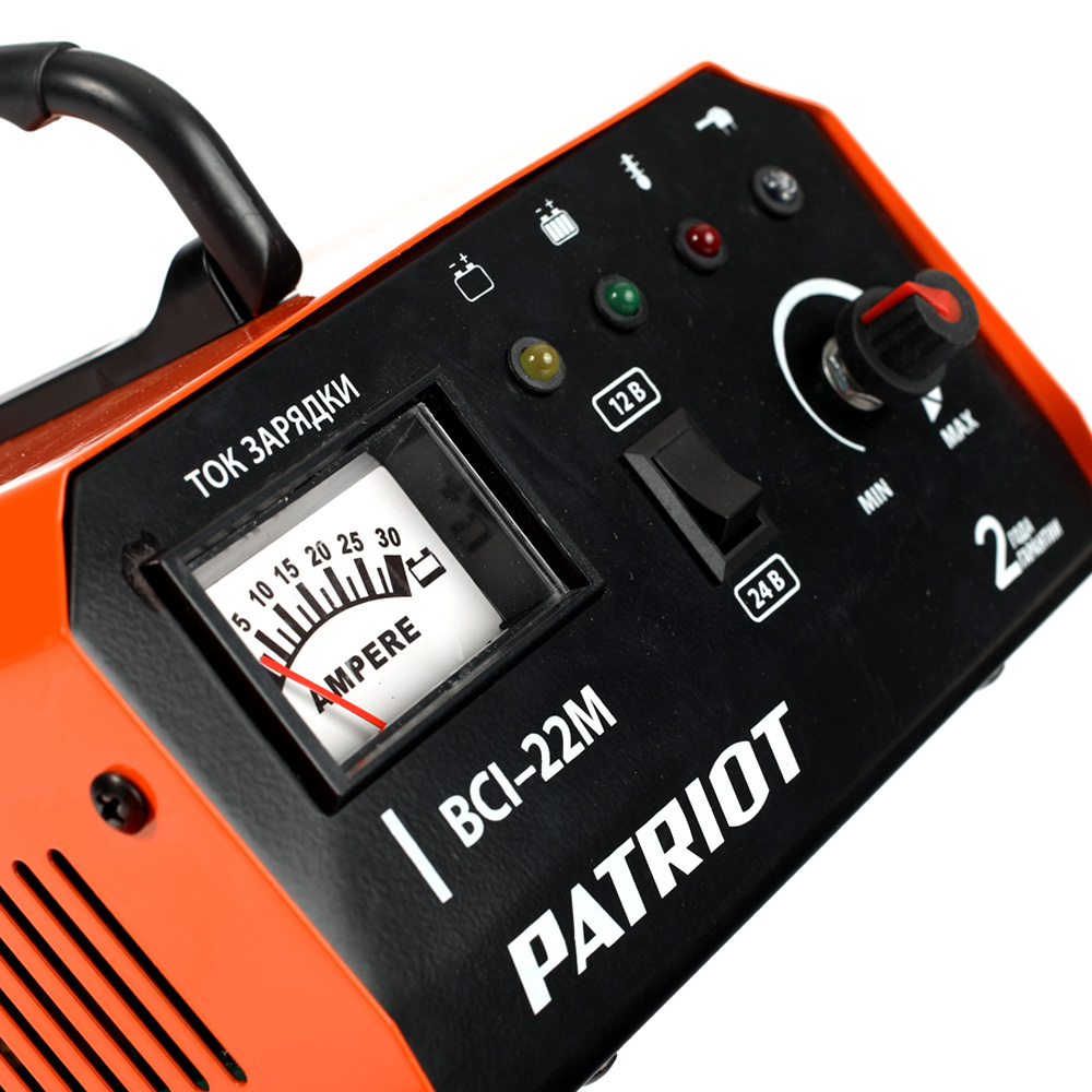 Зарядное устройство bci-22m 10-400 а/ч, 12/24в (1/6) "patriot" 650303425