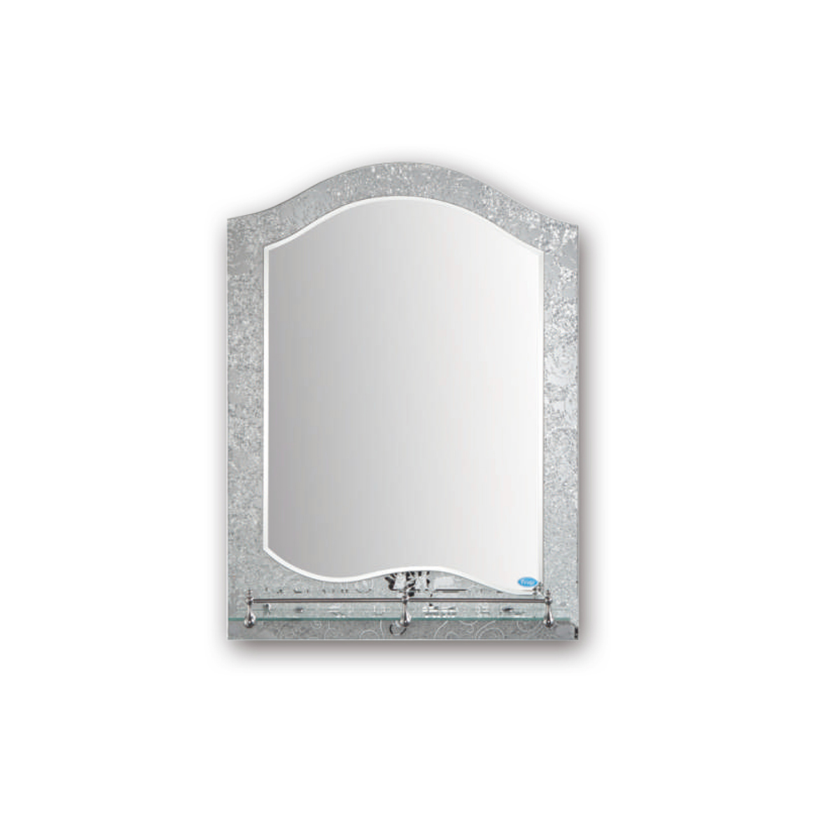 Зеркало f691 фигурное с полкой 70*50 см, серое (1/10) "frap"