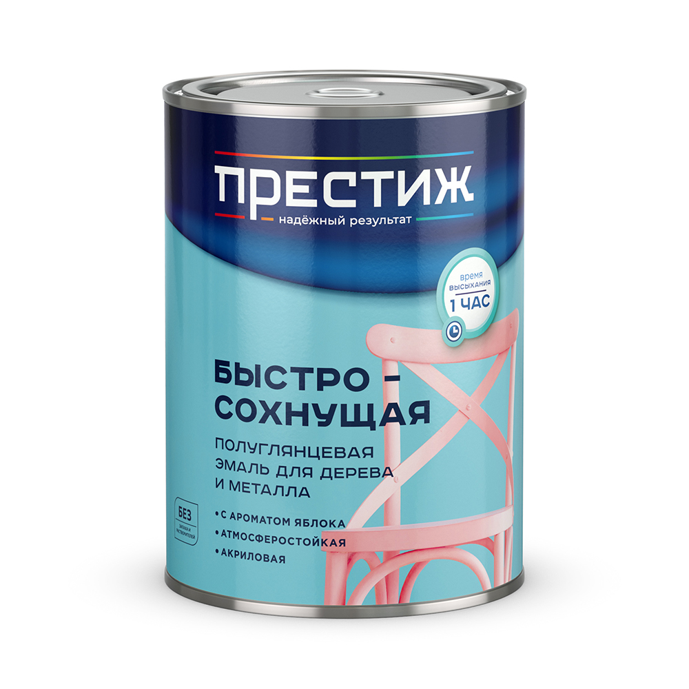 Эмаль акриловая полуглянц. зеленая  0,9 кг (1/6) "престиж"