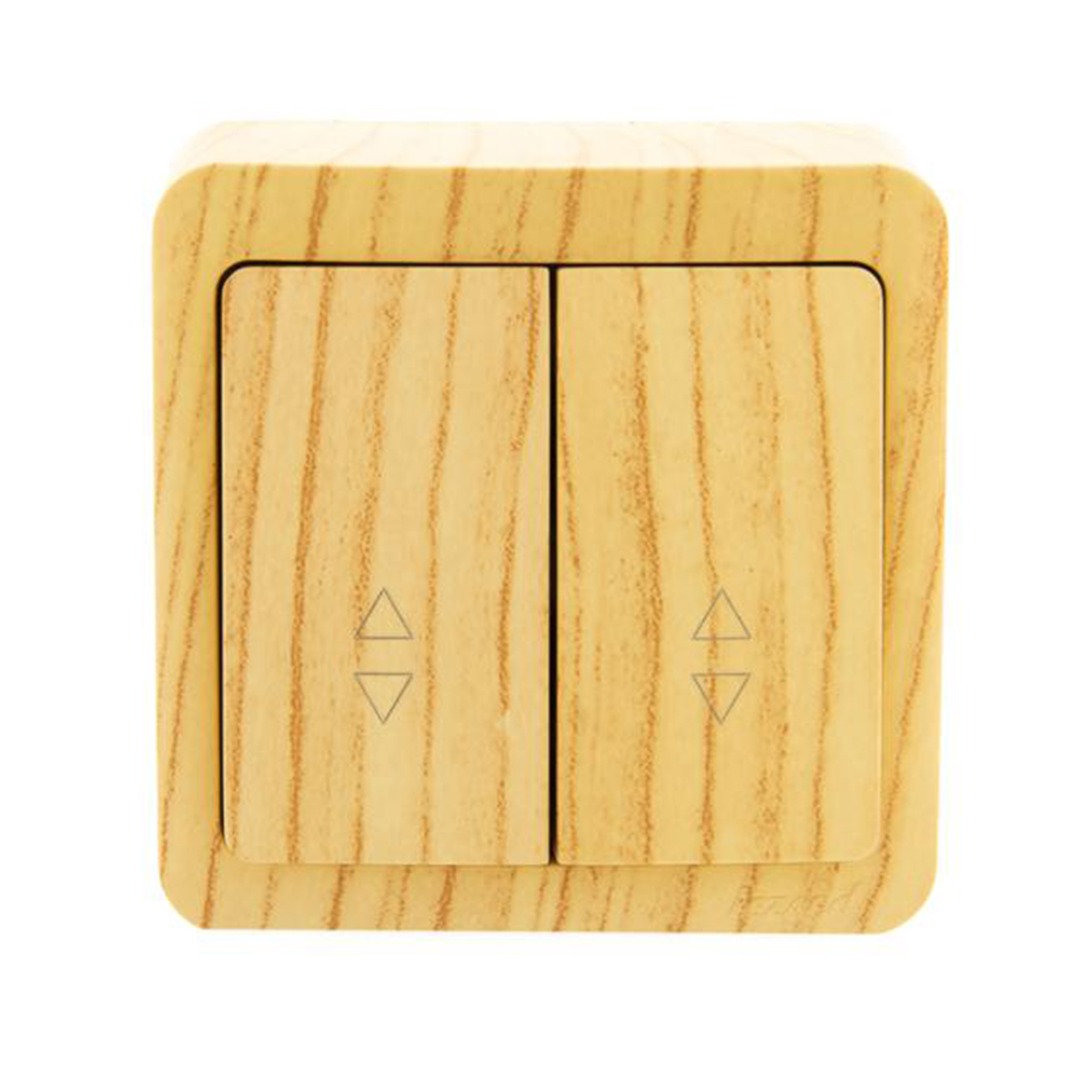 Выключатель открыт. уст. "viola" 2-х кл. проходной, беленый дуб (1/12/144) "lezard" 751-5200-106