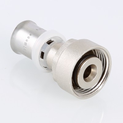 Переходник с накидной гайкой ЕК под пресс 16 (2,0) мм х 3/4” для МП труб VALTEC (VTc.712.NE.1605)