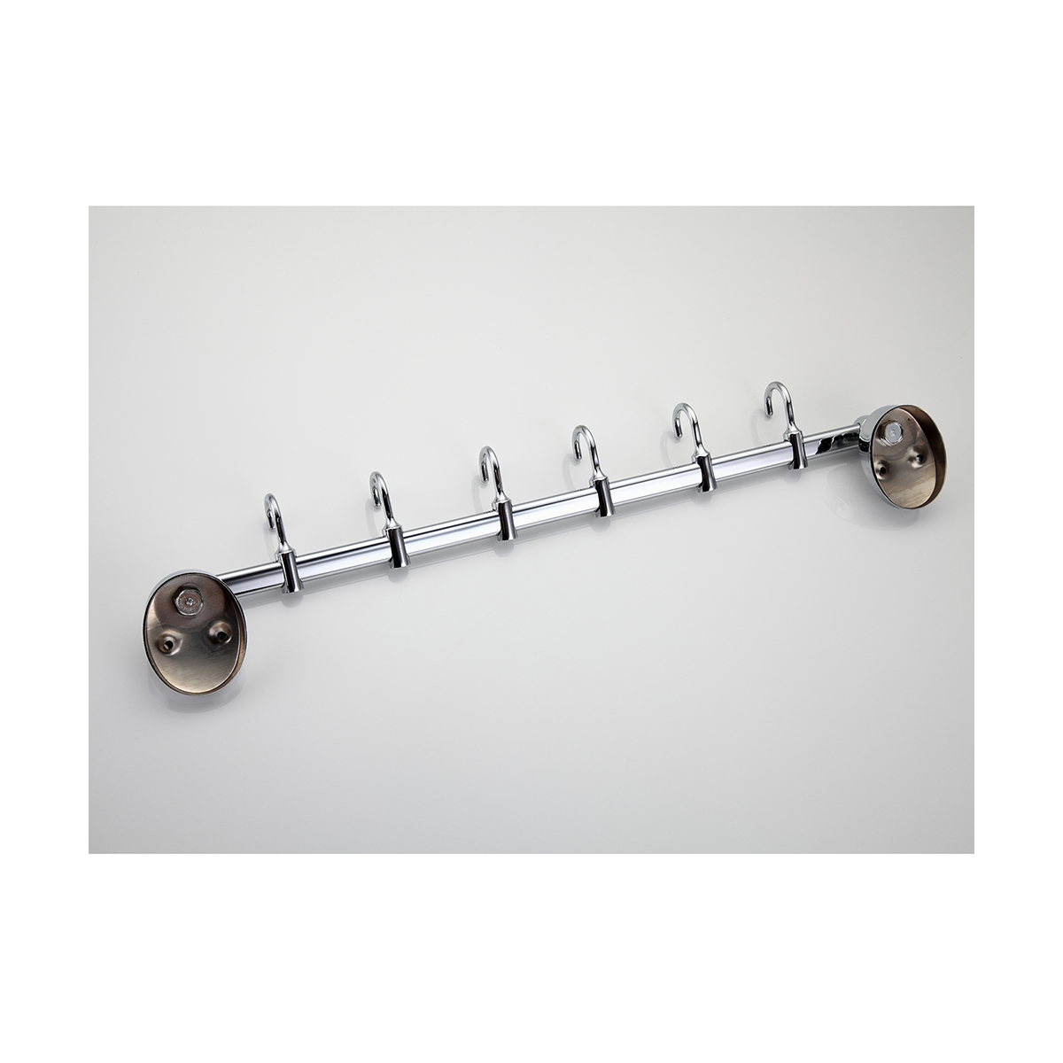 Крючок-вешалка на планке (6 крючков) f1615-6, хром (1/20/80) "frap"