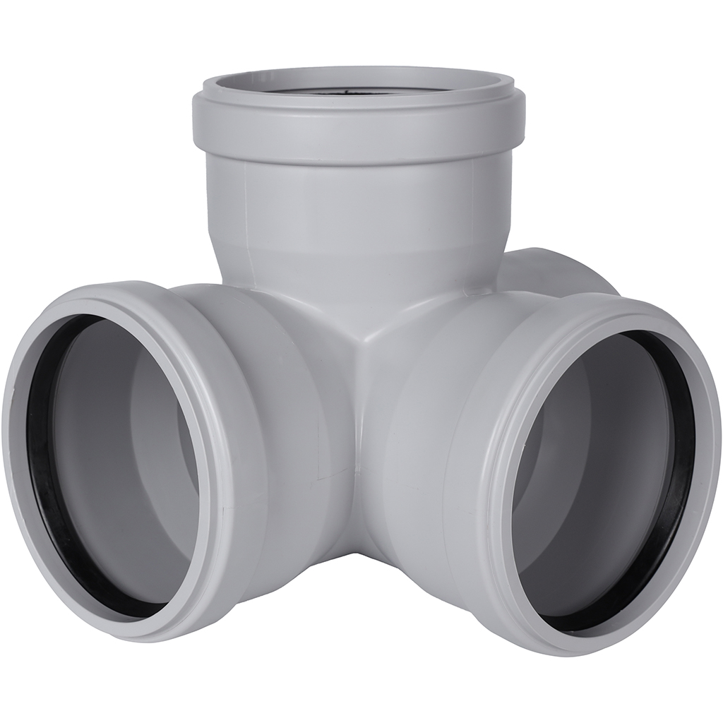 Крестовина 87,5° двухплоскостная канализационная бесшумная D = 110 х 110 х 110 мм STOUT