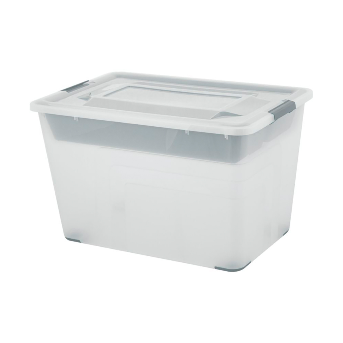 Ящик для хранения "bergen" с лотком 52 л (прозрачный) (1/4) "plast team" pt6573нат-4