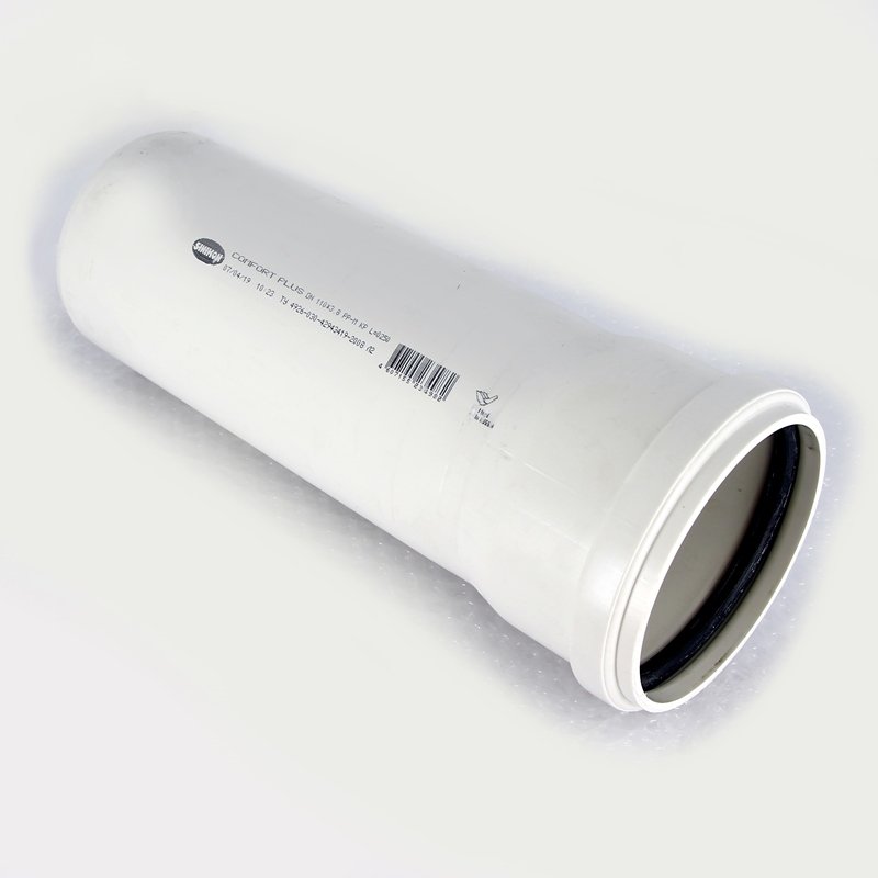 Канализационная труба 110 х 250 Sinikon с раструбом (белая)