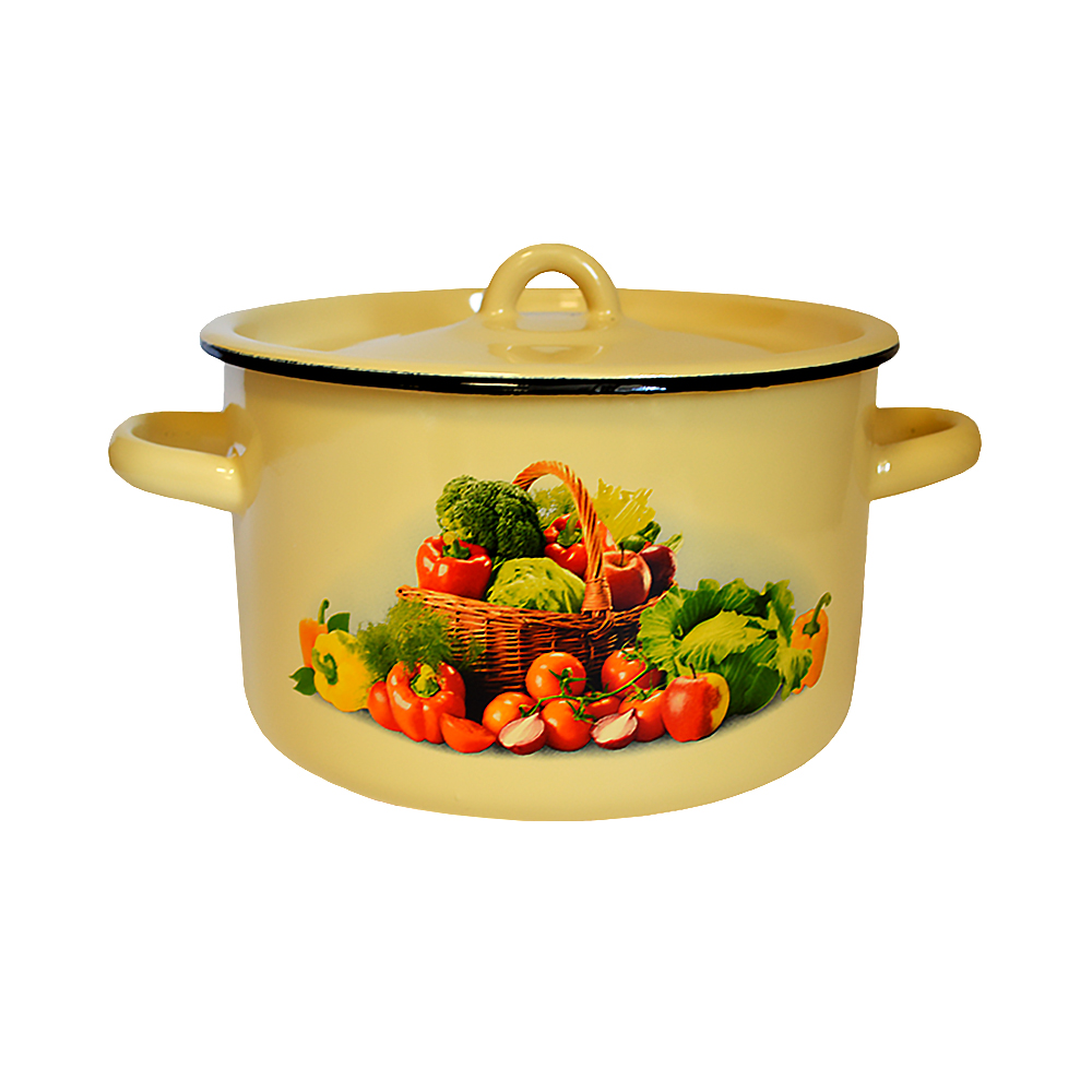 Кастрюля эмалиров. с крышкой декор. 4,5 л (1/4) "стальэмаль"  1с17с