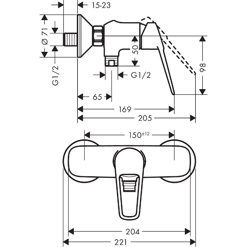 Смеситель для душа HansGrohe HG Novus Loop ВМ