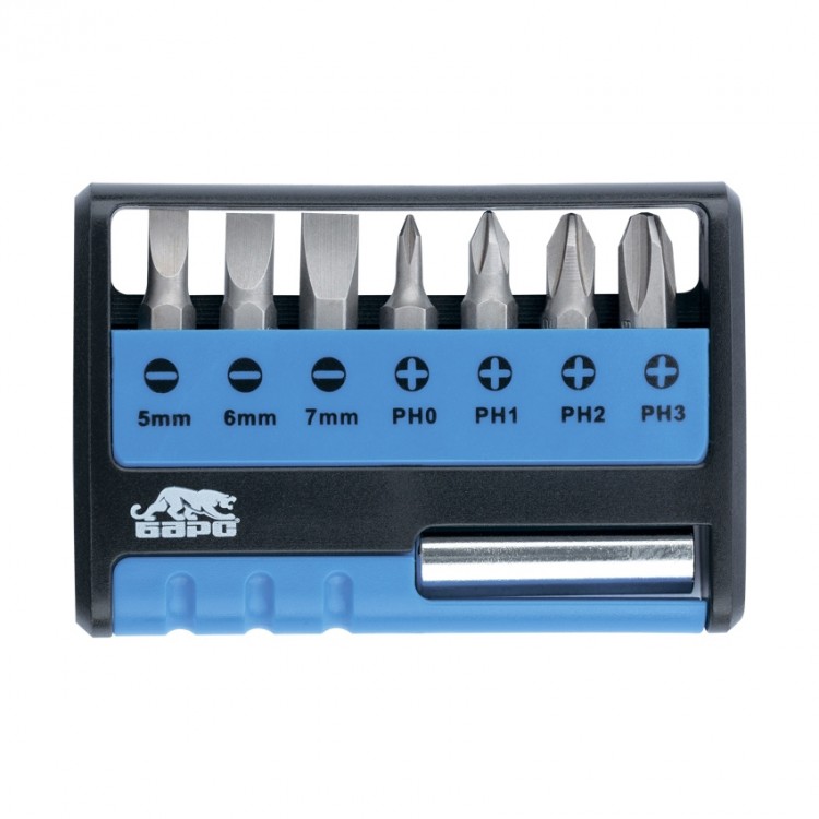 Набор бит с магнитным держателем, CrV, 8 шт Барс (13357)