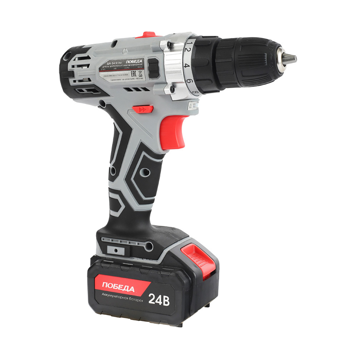 Дрель-шуруповерт аккум. да-24/2 ли (кейс) (1/10) "победа" 180201646
