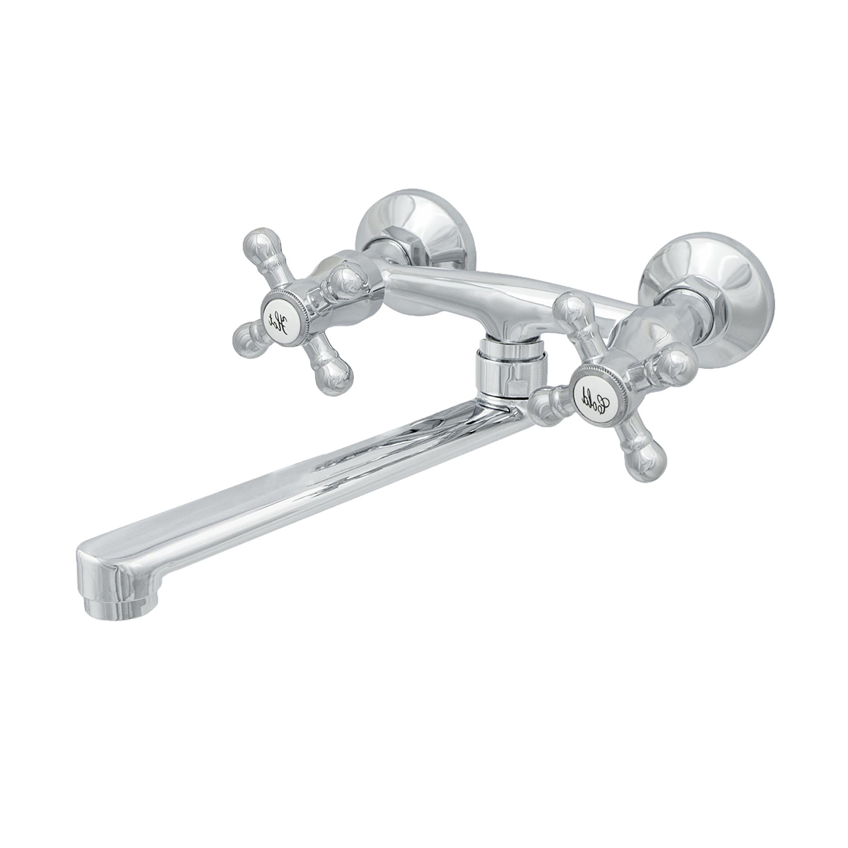 Смеситель для кухни (настенный) "стандарт" цс-см 294 к м_крест поворотный, двухвентильный (1/10)