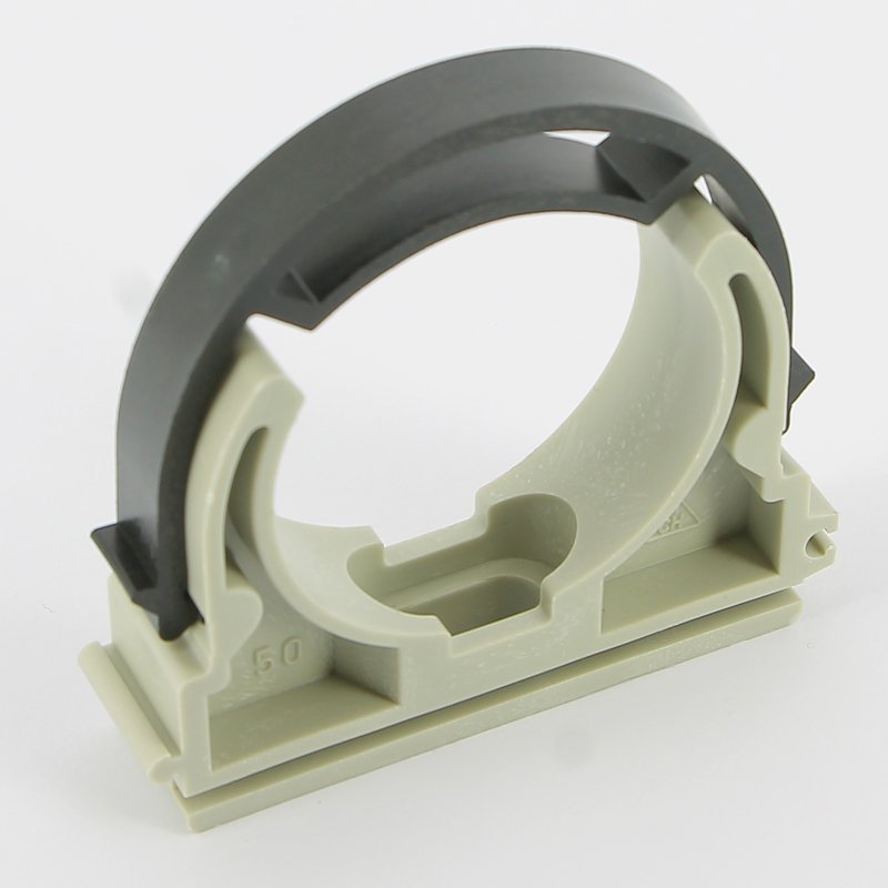 Зажим с лентой одинарный 90 мм полипропилен PP-R FV-PLAST серый (1T090P)