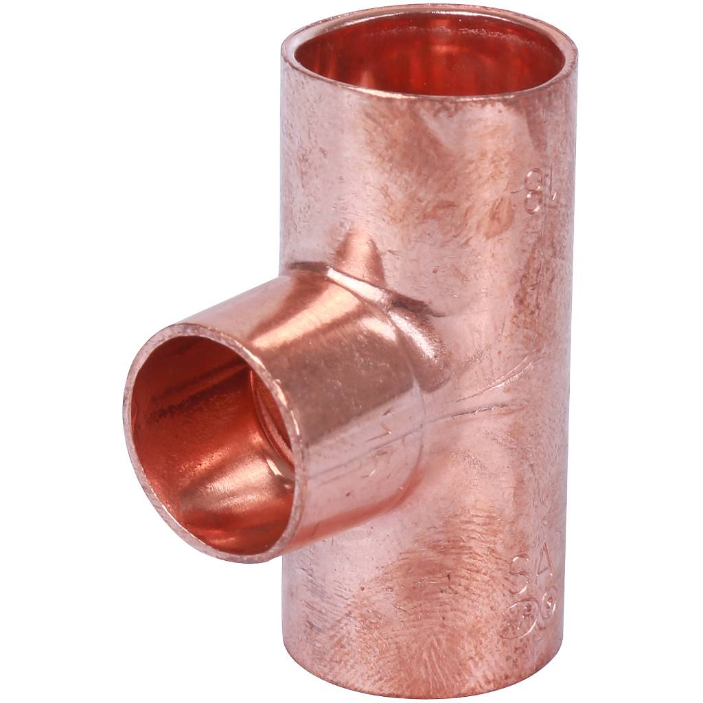 Тройник переходной 18х15х18 мм медный под пайку SANHA 15130181518