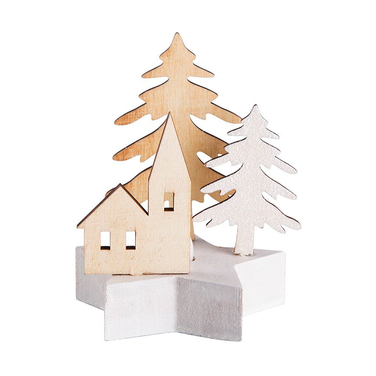 Фигурка светодиод. "домик в лесу" 9*8*10 см дерев. (1/6/96) "neon-night" 504-043