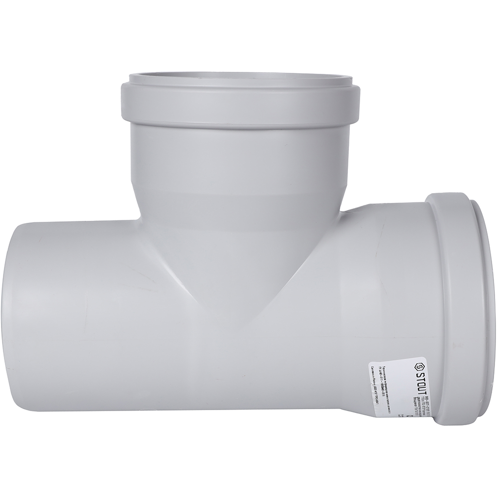 Крестовина 87,5° двухплоскостная канализационная бесшумная D = 110 х 110 х 110 мм STOUT